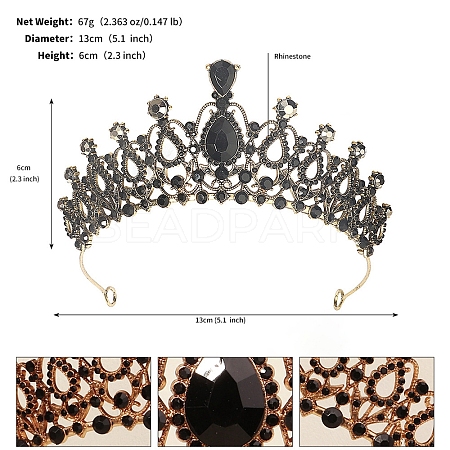 Alloy Rhinestone Hair Bands  for Woman Girls PW-WGA69DD-11-1