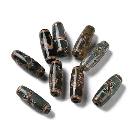 Tibetan Style dZi Beads TDZI-E004-10-1