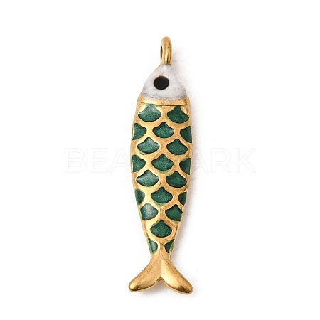 304 Stainless Steel Enamel Pendants STAS-B128-52G-03-1