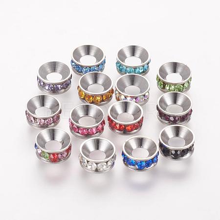 Brass Spacer Beads with Grade A Rhinestone RB-K050-9mm-B01-1
