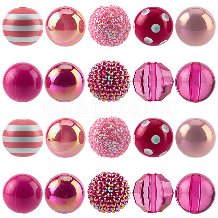 20Pcs 10 Styles Acrylic & Resin Beads Sets DIY-PA0001-02E-1
