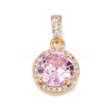 Brass Micro Pave Cubic Zirconia Pendants KK-E795-11KCG-01-1