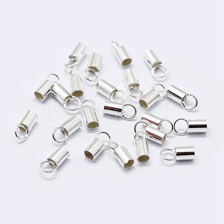 925 Sterling Silver Cord Ends X-STER-F036-21S-0.8mm-1