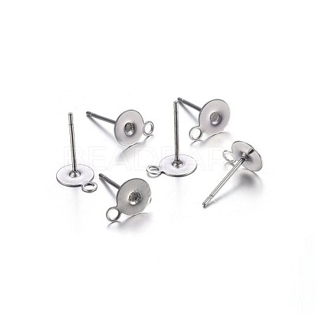 304 Stainless Steel Stud Earring Findings STAS-P210-43P-1