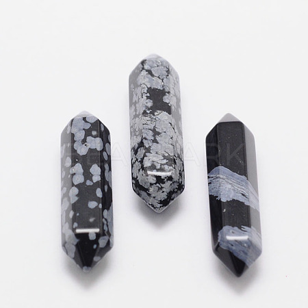 Faceted Natural Snowflake Obsidian Healing Stones LS-G-K013-30mm-01-1