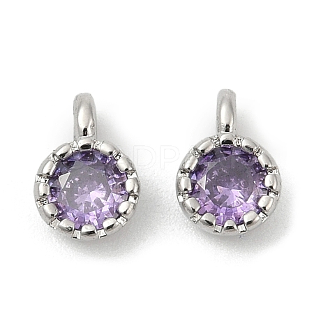 Brass Pave Cubic Zirconia Pendants KK-H204-03P-03-1