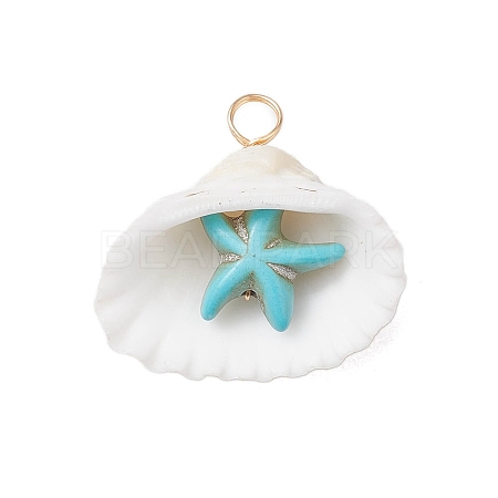 Summer Beach Natural Shell Pendants PALLOY-JF02648-02-1