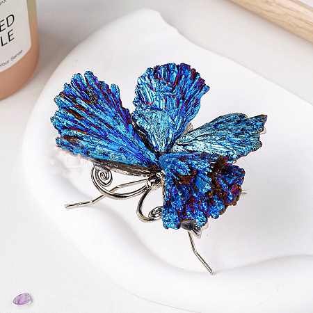 Butterfly Electroplated Natural Black Tourmaline Display Decorations WG26941-02-1