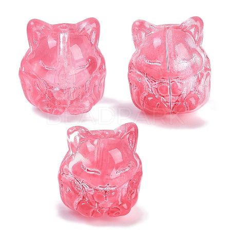 Transparent Spray Paint Glass Beads GLAA-H035-01H-1