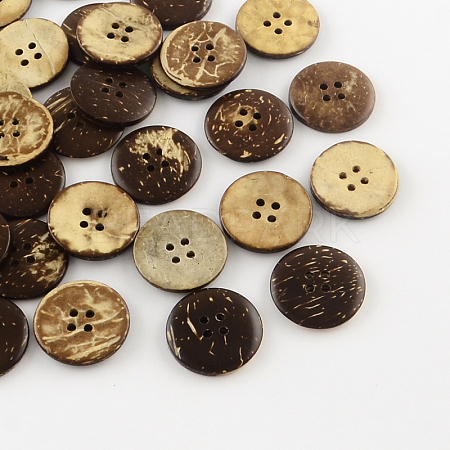 4-Hole Flat Round Coconut Buttons BUTT-R035-010-1