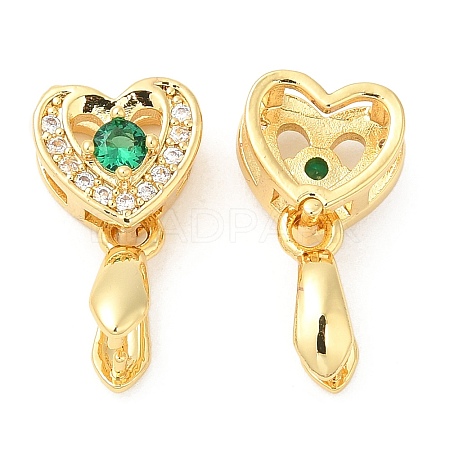 Brass Micro Pave Cubic Zirconia Pendant Pinch Bails KK-I705-04G-1