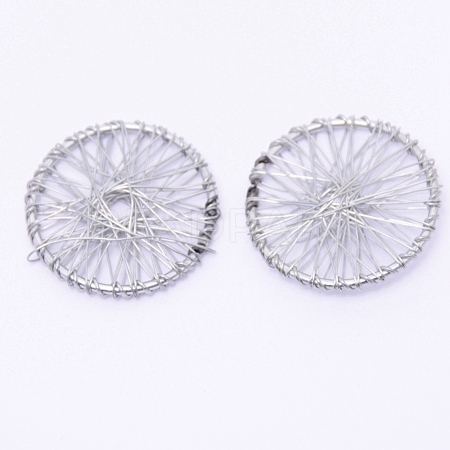 Wrapped Wire Iron Pendants IFIN-WH0053-41B-01-1