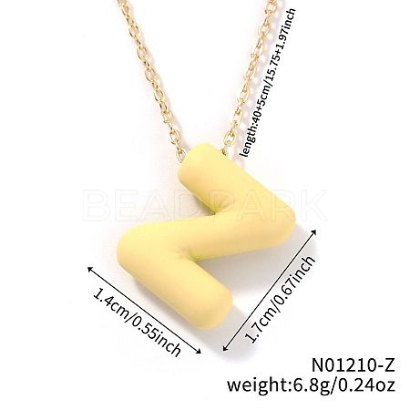Alloy Initial Pendant Necklaces RS8745-26-1