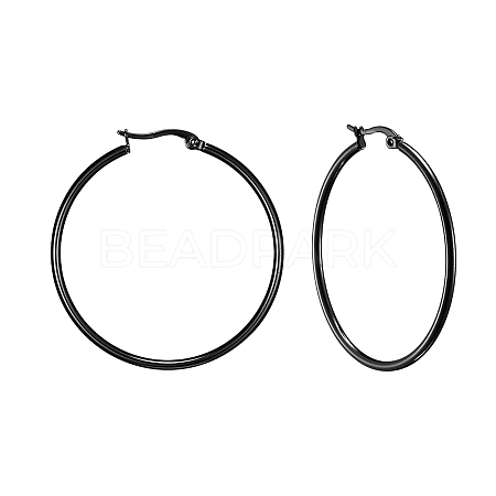 304 Stainless Steel Hoop Earrings EJEW-F105-09B-1