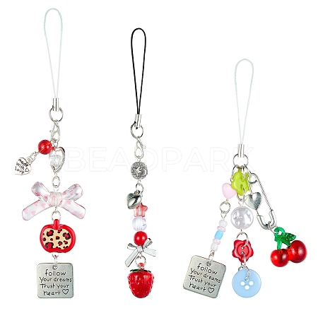 3pcs 3 Styles Acrylic Mobile Straps MOBA-SZ0001-14-1