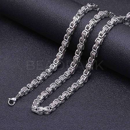 Titanium Steel Byzantine Chain Necklaces FS-WG56795-05-1