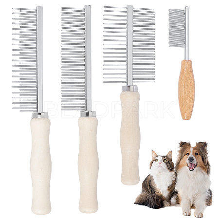 4Pcs 4 Styles Stainless Steel Combs AJEW-OC0013-77-1
