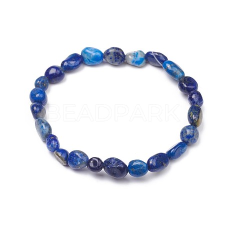 Natural Lapis Lazuli Stretch Beaded Bracelets BJEW-K213-68-1
