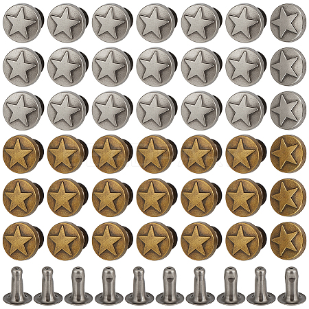 12 Bags 2 Colors Zinc Alloy Decorative Rivets FIND-FG0005-52B-1
