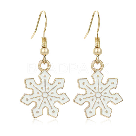 Snowflake Alloy Enamel Dangle Earrings FS-WGD9918-02-1
