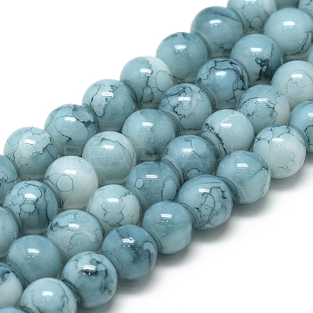 Baking Paint Glass Beads Strands DGLA-S115-8mm-S73-1