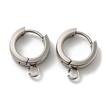 201 Stainless Steel Huggie Hoop Earrings Findings STAS-A167-01S-P-1