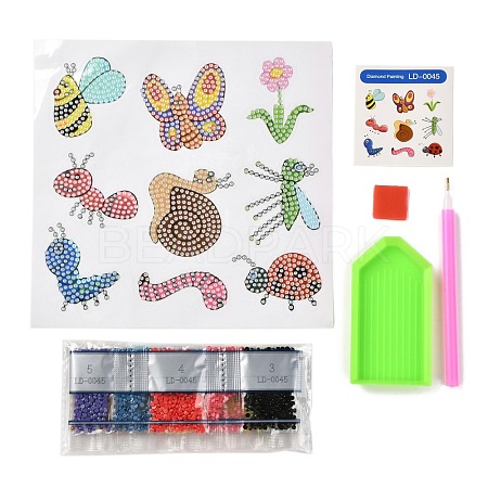 DIY Insect Theme Diamond Painting Stickers Kits For Kids DIY-O016-06-1