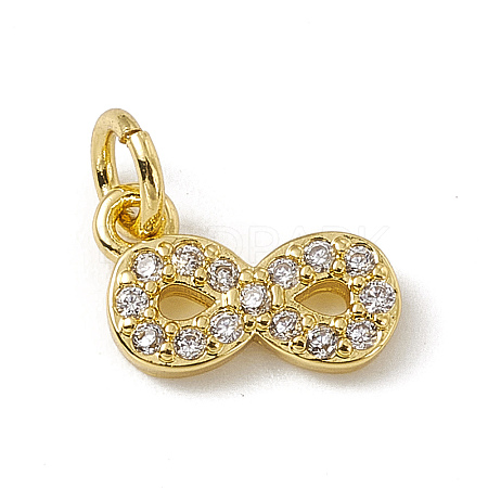 Brass Micro Pave Cubic Zirconia Charms ZIRC-F132-75G-1