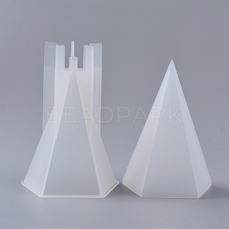 2PCS DIY Pentagonal Aromatherapy Candle Silicone & Plastic Molds DIY-F048-08-1