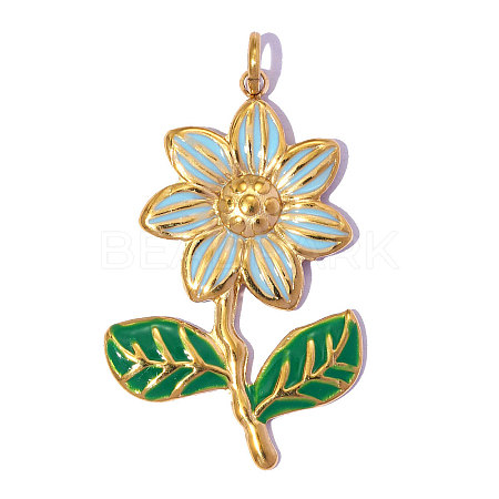 304 Stainless Steel with Enamel Pendants SA-OY002-53G-01-1