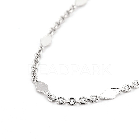 Rhombus Chain Necklaces NJEW-JN03495-01-1