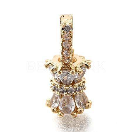 Brass Micro Pave Cubic Zirconia Donut Bails LS-KK-U061-17G-1