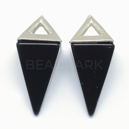 Natural Obsidian Pendants KK-E757-D-10P-1
