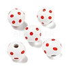 Printed Wood European Beads WOOD-G022-18H-1