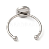 Non-Tarnish 304 Stainless Steel Flat Round Pad Ring Setting STAS-I306-05B-P-3