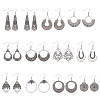 4 Sets 4 Style Tibetan Style Alloy Geometric Dangle Earrings for Women EJEW-AN0003-86-1