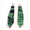 Electroplate Synthetic Malachite Pendants G-S344-24F-2