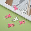 Breast Cancer Pink Awareness Ribbon Alloy Enamel Pendants X-ENAM-E262-S-6