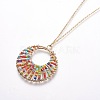 Iron and Seed Beads Pendant Necklaces NJEW-JN02341-3