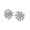 Brass Cubic Zirconia Stud Earring Settings CU-CBA53F6-02P-1