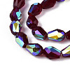 Transparent Electroplate Glass Beads Strands EGLA-N023-6x8mm-A10-3