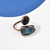Brass with Mixed Gemstone Cuff Rings RJEW-Z112-01R-2