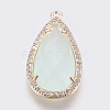 Brass Glass Pendants KK-O105-01KCG-E-1