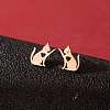 Stainless Steel Small Animal Stud Earrings for Women PW-WG5B49B-35-1