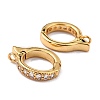 Brass Micro Pave Clear Cubic Zirconia Hoop Earring Findings ZIRC-I054-10G-2