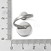 Non-Tarnish 304 Stainless Steel Open Cuff Ring Findings STAS-E124-05G-P-4