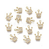 Brass Micro Pave Clear Cubic Zirconia Charms X-KK-R134-009-NF-1