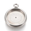 Non-Tarnish 304 Stainless Steel Pendant Cabochon Settings X-STAS-K202-03D-P-1
