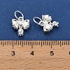 925 Sterling Silver Bowknot with Flower Charms STER-P071-10S-4