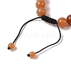 10mm Round Natural Red Aventurine Braided Bead Bracelets BJEW-C067-01C-11-4